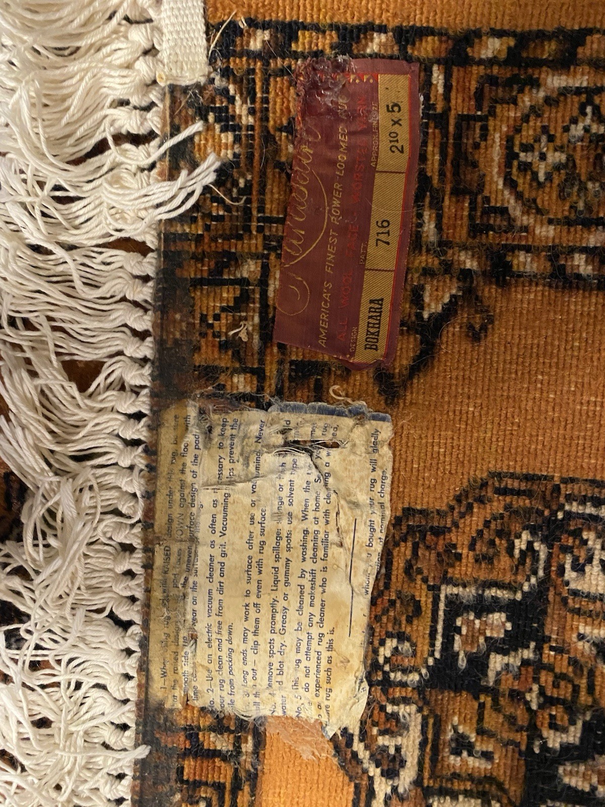 Vintage Karastan Bokhara #716 100% Wool Rug 2 ‘ 10” X 5’, Ex. Condition.