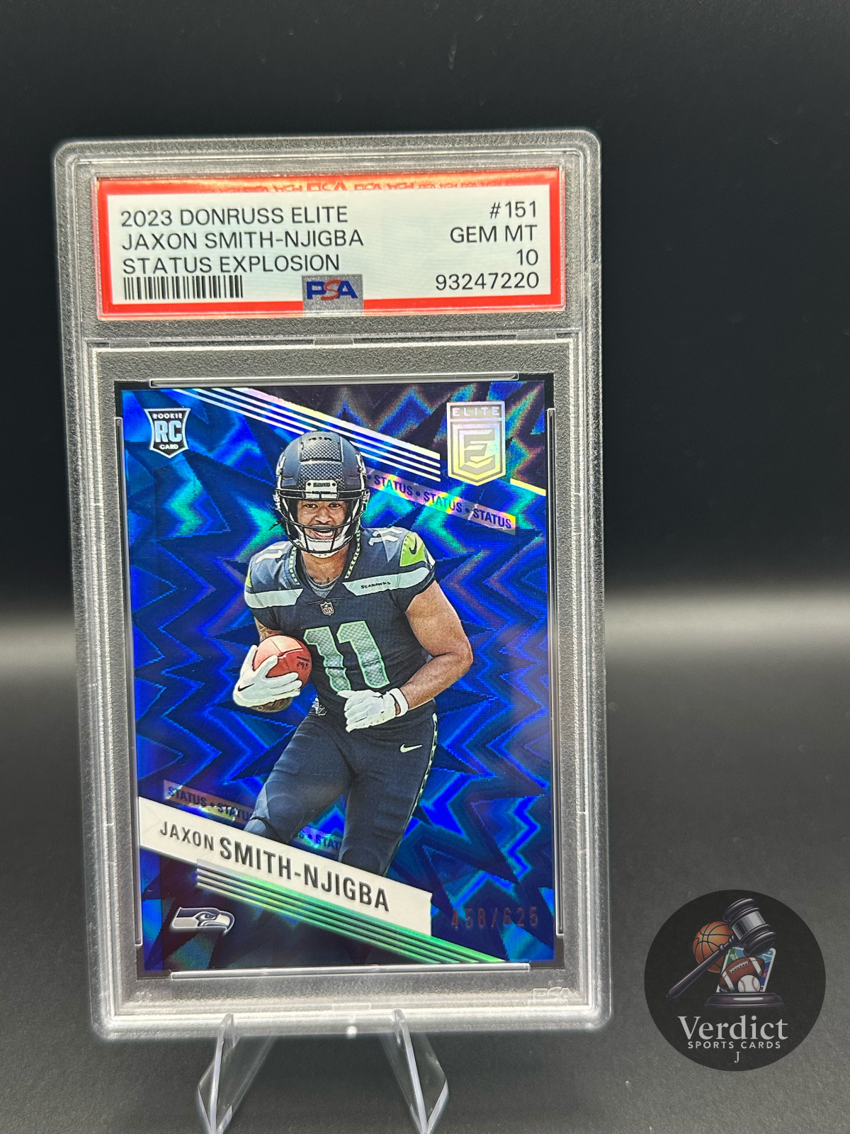 Jaxon Smith-Njigba 2023 Donruss Elite #151 Status Explosion /625 PSA 10 POP 1