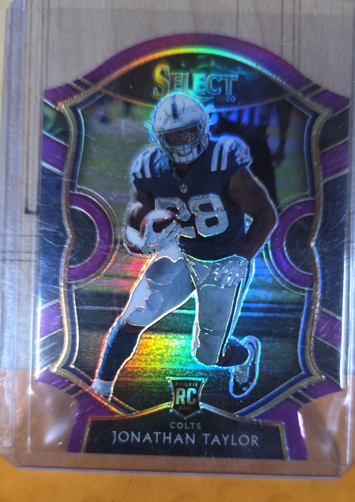 2020 Panini Select - Concourse Jonathan Taylor #53 Purple Prizm Die-Cut (RC)
