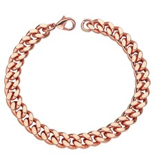Copper Bracelet for Men 99.9 Pure Copper Cuban Link Chain 12 mm Arthritis Brace