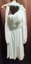 Morilee by Madeline Gardner Mint Color Chiffon One-Shoulder Size 5 Prom Dress