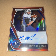 Panini Prizm Draft Picks Red Prizm Autograph Matt Bushman #DPA-MAT /199 Rookie