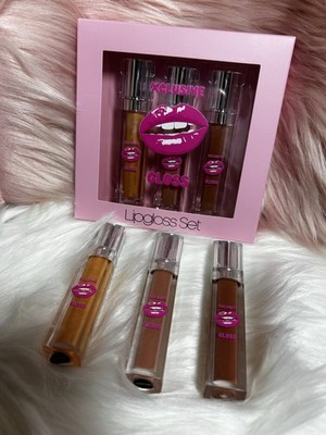 XCLUSIVE Lip Gloss Set - Gold, Brown, Pink, Clear, Bronze Shades Shine Liquid