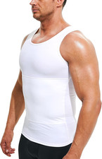 Mens Compression Shirt Slimming Undershirt Body Shaper Vest Workout Tank Tops Sh