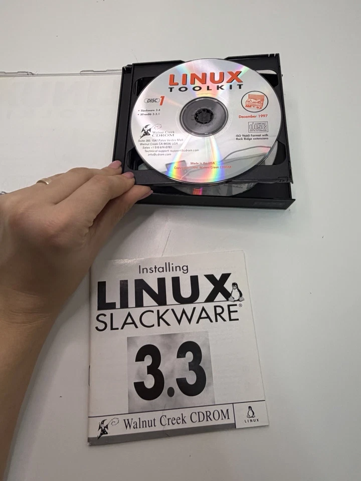 Kit de herramientas Linux vintage juego de 6 discos Walnut Creek CDROM diciembre 1997 completo Foto 3 de 4