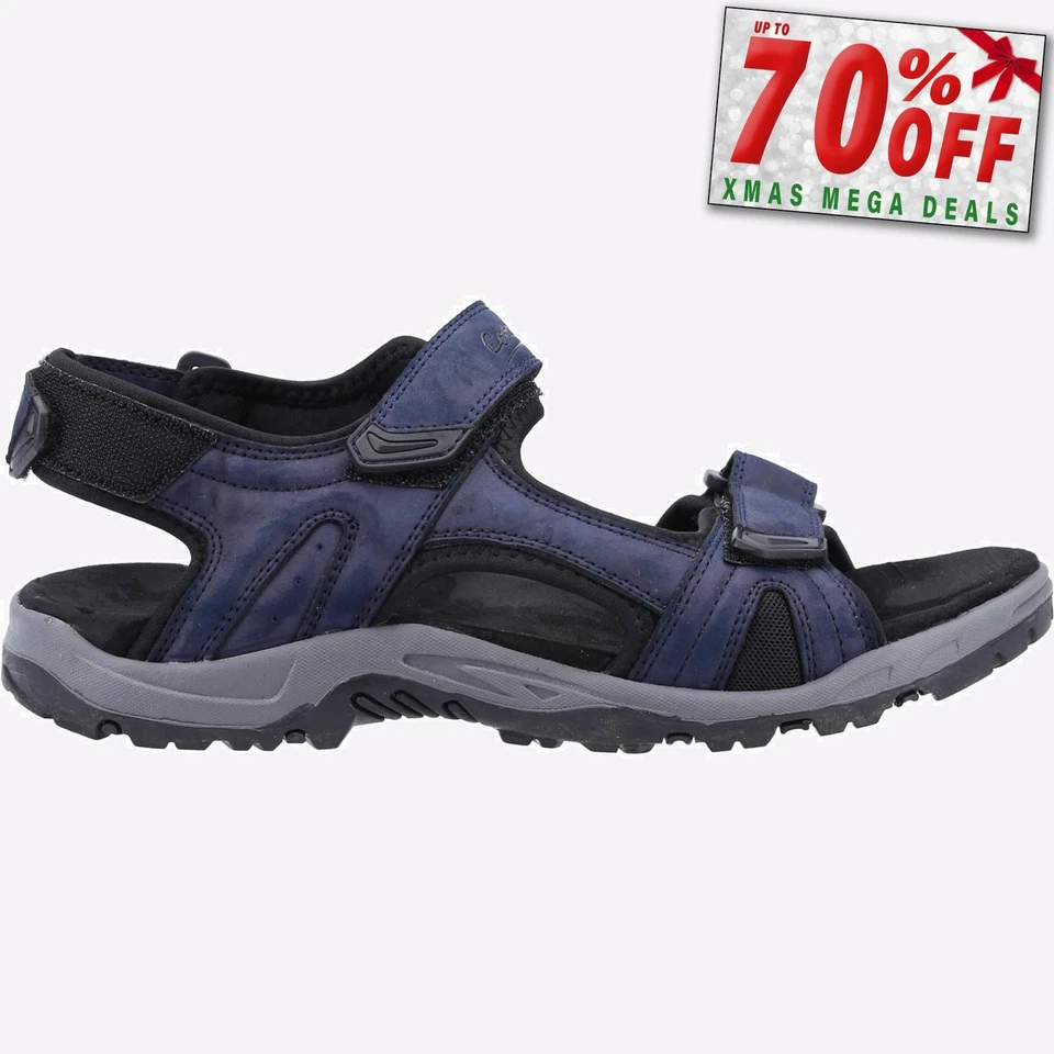 Cotswold Shilton Recycled Mens Touch Fastening Walking Sandals Navy