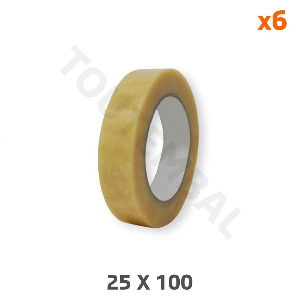 Ruban adhésif PVC transparent 25mm anti-déchirure pour emballage sécurisé
