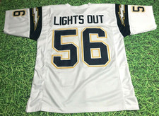 NWT Men's Custom Sewn Stitched#56 Merriman White Jersey XS - 5XL  Lights Out