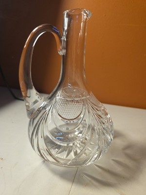 Vtg Crystal Claret Jug, Pattern Gerard By Artisanat De Lorraine, Discontinued 