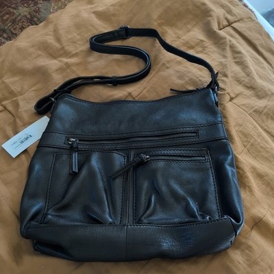 NWT Evity Genuine Leather Shoulder Bag - Black
