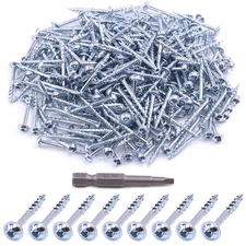 Glarks 280pcs 8x1-1/2'' Pocket Hole Screws Zinc Coated Square Drive Self Tapping