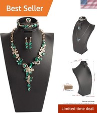 Black Leather Necklace Display,Jewelry Necklace Bust Display Stand for Bracel...