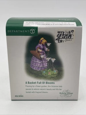 DEPARTMENT 56 Dept 56 Dicken's Village A Basket Full of Blooms Victorian Lady Flowers Rare