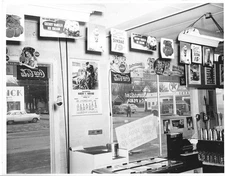 Vtg 40s Soda Fountain Photo 8x6 Westover Pharmacy Newburg OR B&W Interior TEXACO