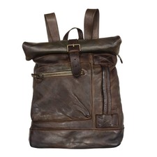 Zaino in Pelle Artigianale bayside Fatto a Mano in Italia  Pelle Vintage Verde