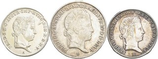 FITZ RDR Österreich 3 Münzen 20 Kreuzer 1847 Kb 10 Kreuzer 1842 A KB °DMN11