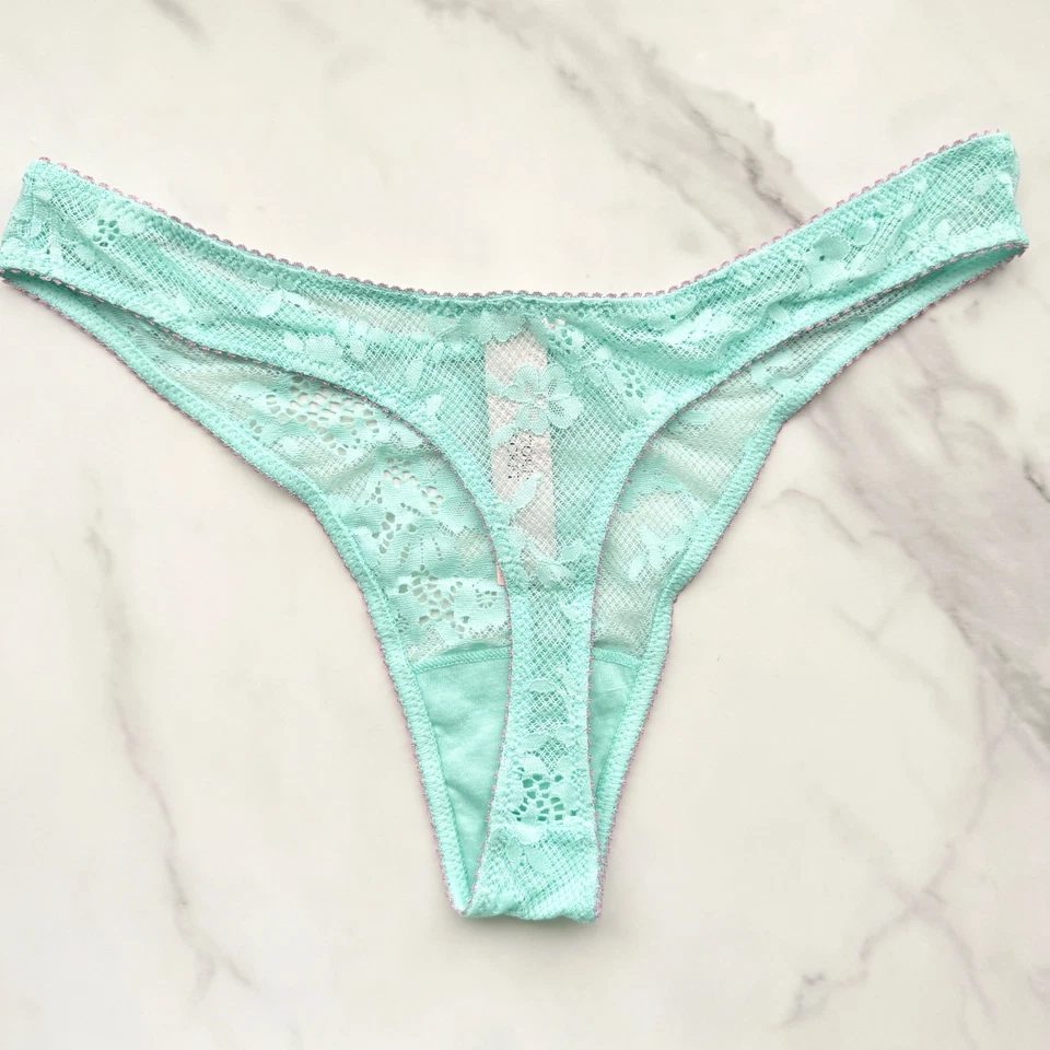 Victoria's Secret Tease Tanga Cuchara Pierna Alta Cascada y Nueva Peonía L/XL Foto 3 de 4