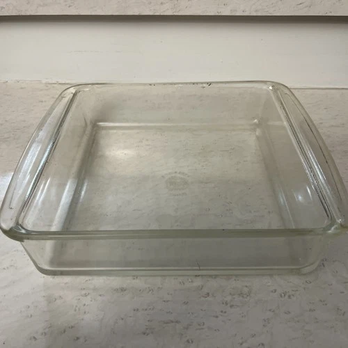 Vintage Pyrex 222 8" x 8" x 2" Square Clear Baking Dish 2 Quart Made in USA