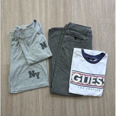 Boys Clothing Lot Size 8 Guess Kids T-Shirt US Polo Assn Pants Shein NY Set 4pc