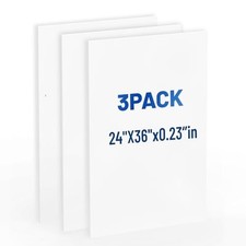 Foam Board 24 x 36 in, 3/16" 5mm - 3 Pack, White Poster Board, Double Sided...