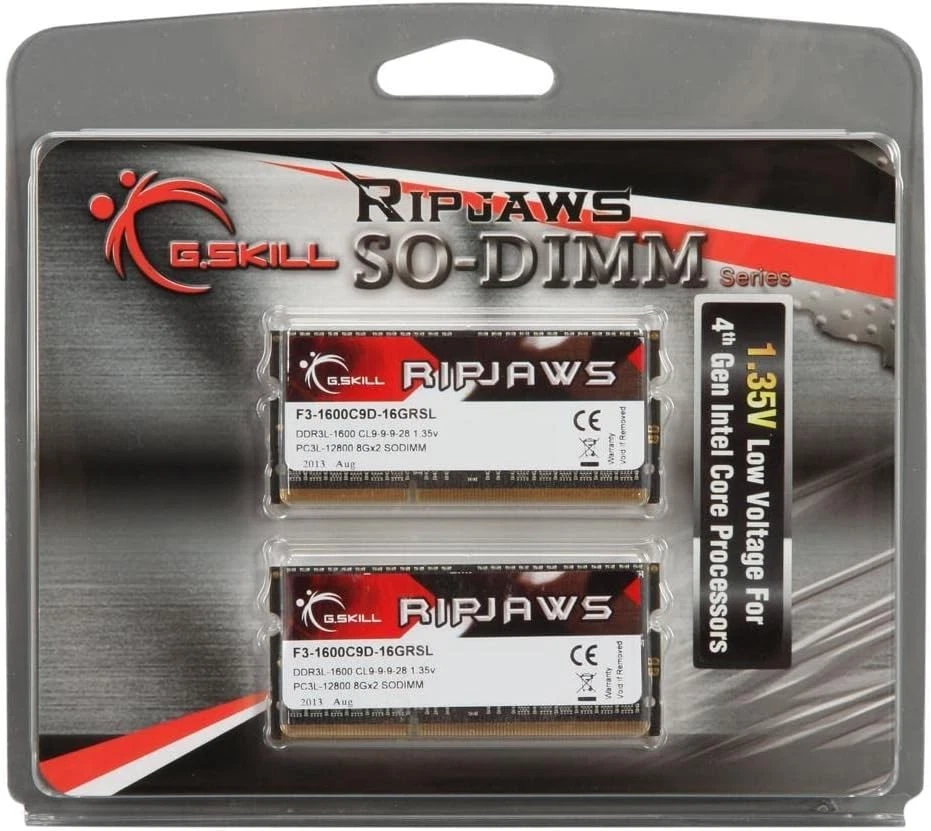 16GB G.Skill Ripjaws DDR3 1600MHz SO-DIMM laptop memory dual channel kit (2x 8GB - Image 3 of 3