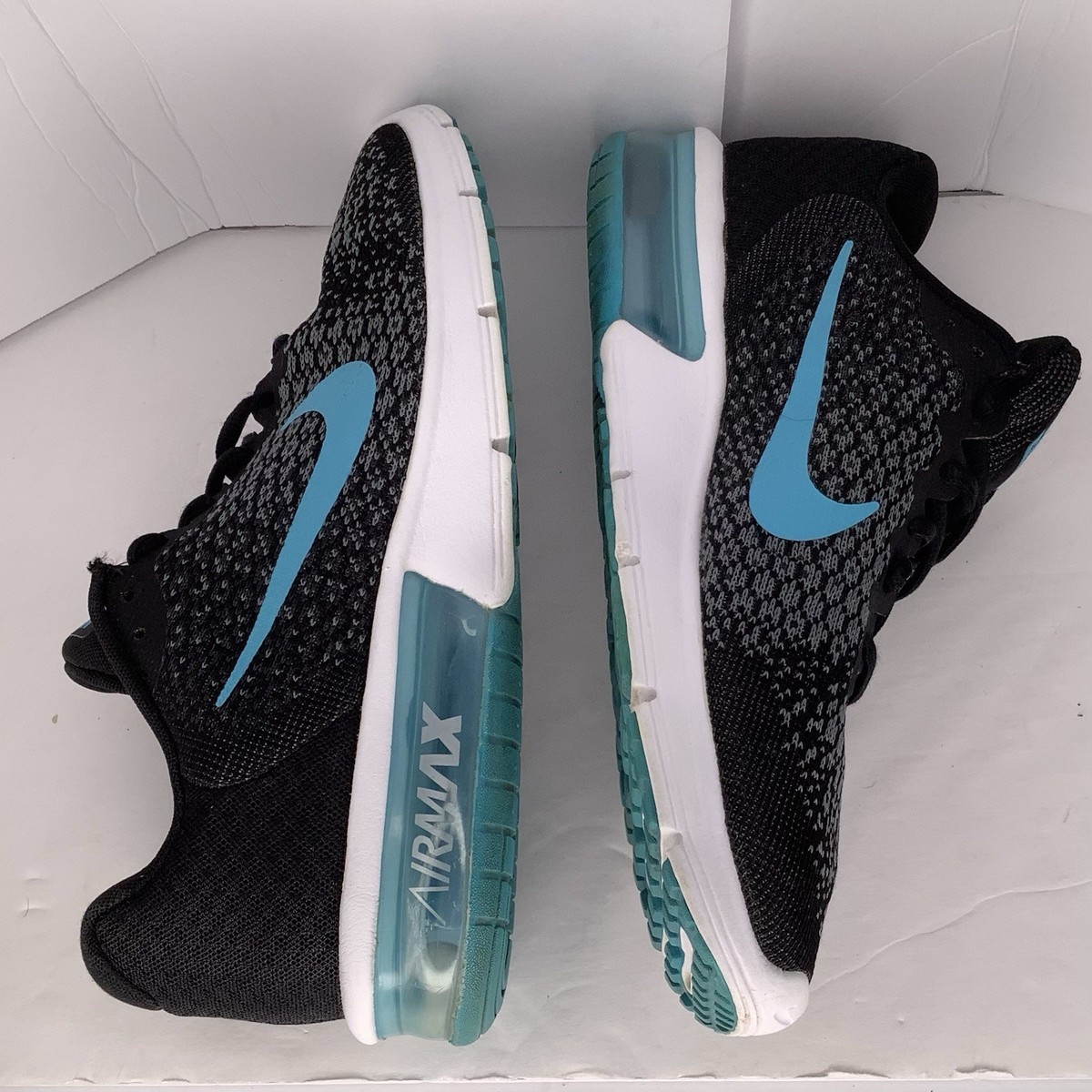 Nike Air Max Sequent 2 Bkack/Gray Lace Up Men\'s Running Low Top Shoes Sz 9 Nike Air Max Sequent 2 Bkack/Gray Lace Up Men main image 3
