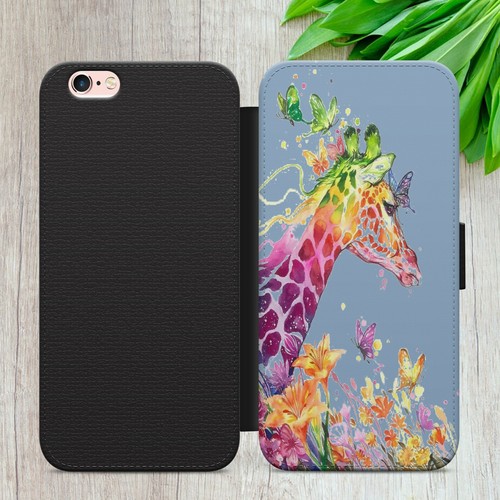 GIRAFFE WATERCOLOUR GIFT FLIP WALLET PHONE CASE COVER FOR IPHONE SAMSUNG GOOGLE - 第 2/9 張圖片