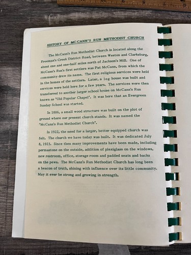 W McCANN'S RUN UNITED METHODIST CHURCH Local Family Recipes COOKBOOK Weston WV - Picture 3 of 11