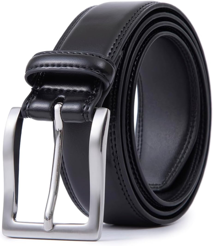 Genuine Leather Dress Belts for Men - Mens Belt for Suits, Jeans, Uniform with S