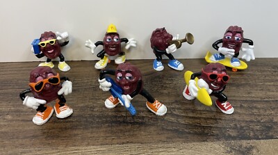 Lot Of 7 California Raisin PVC Figures Roller Skates Guitar Skateboard Trumpet