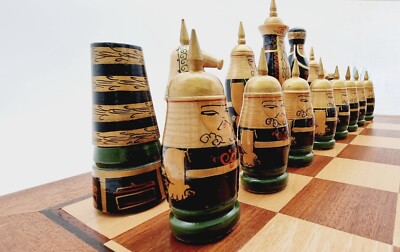 Vintage Piece of Art Russian Soviet Chess Set With Huge 5,8'' King & Wooden Case