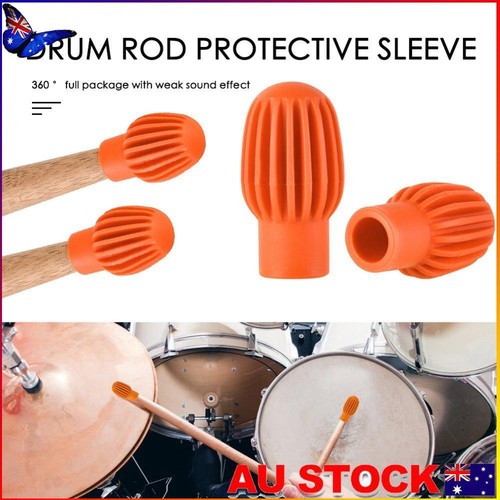 2x Silicone Drum Stick Sleeve Drumstick Practice Tips Mute Damper