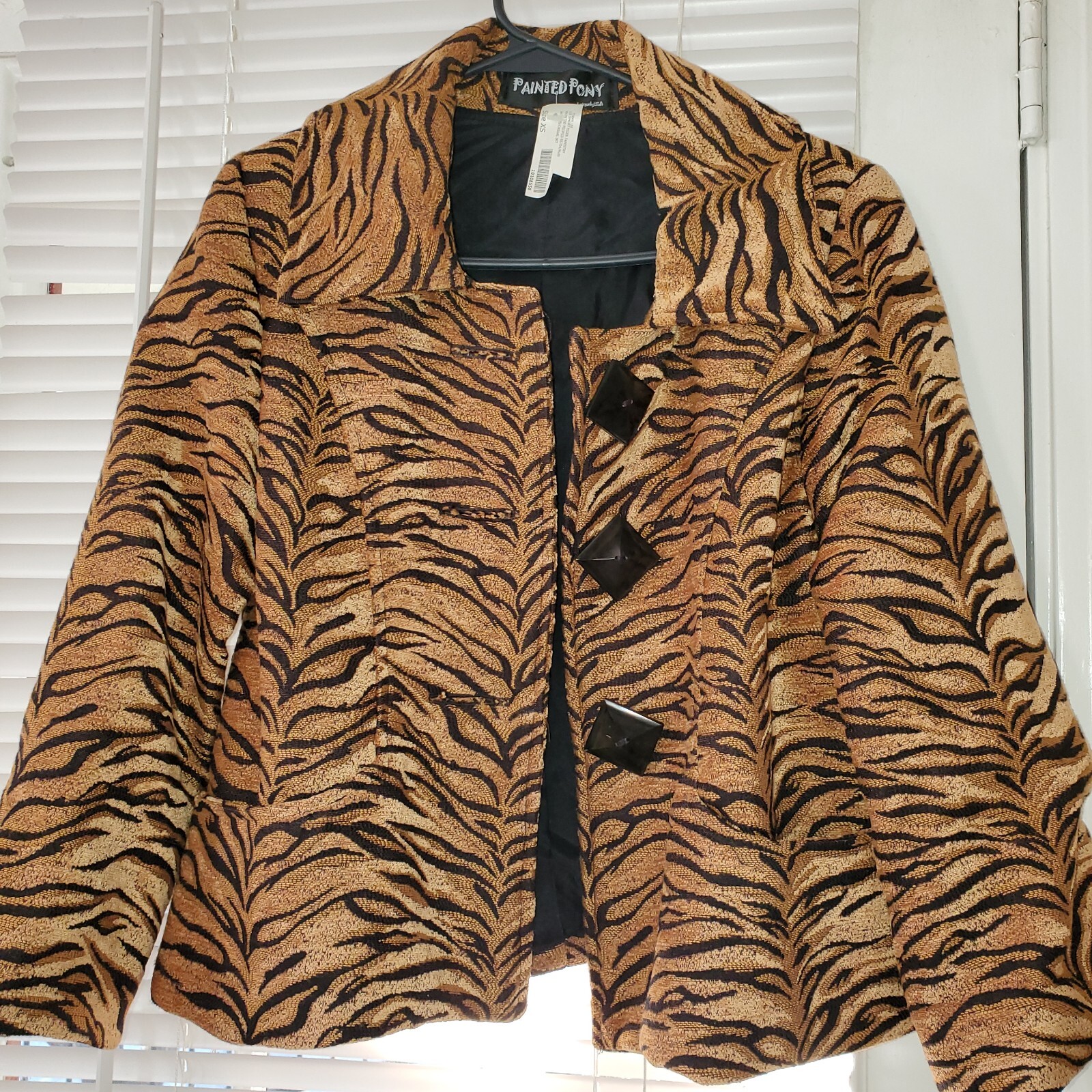 Giacca Pony Donna Dipinta Stampa Animali XS