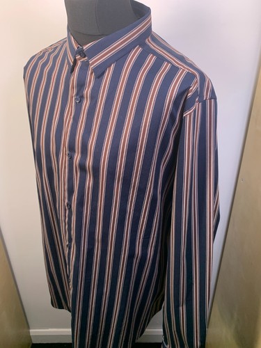 Next Shirt - Blue stripe -Brand New With Tags RRP £28 XXXL Slim Fit 28 inch p2p - Picture 5 of 16