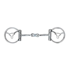 Showman Longhorn Stainless Steel D-Ring Dog Bone Snaffle Bit