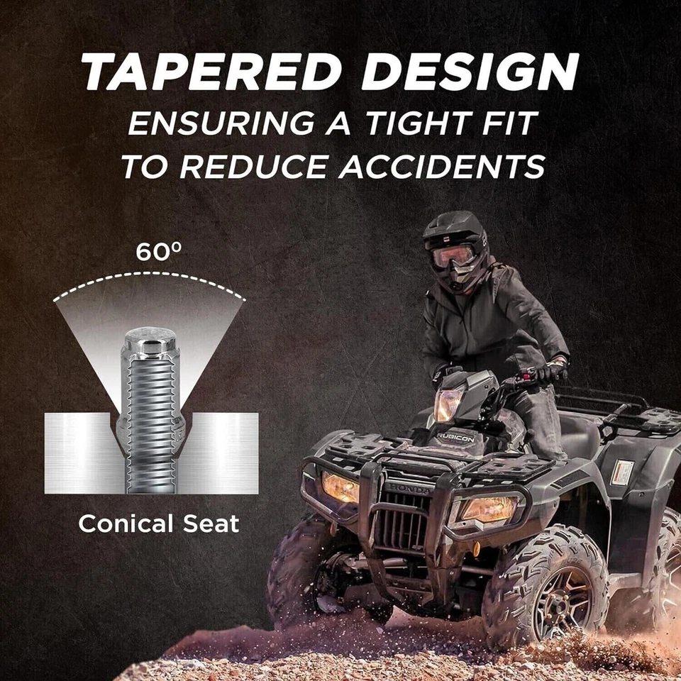 16 Bulge Lug Nuts 2010 2011 2012 2013 2014 Polaris RANGER 400 UTV Wheel Rim Nut - Image 4 of 4