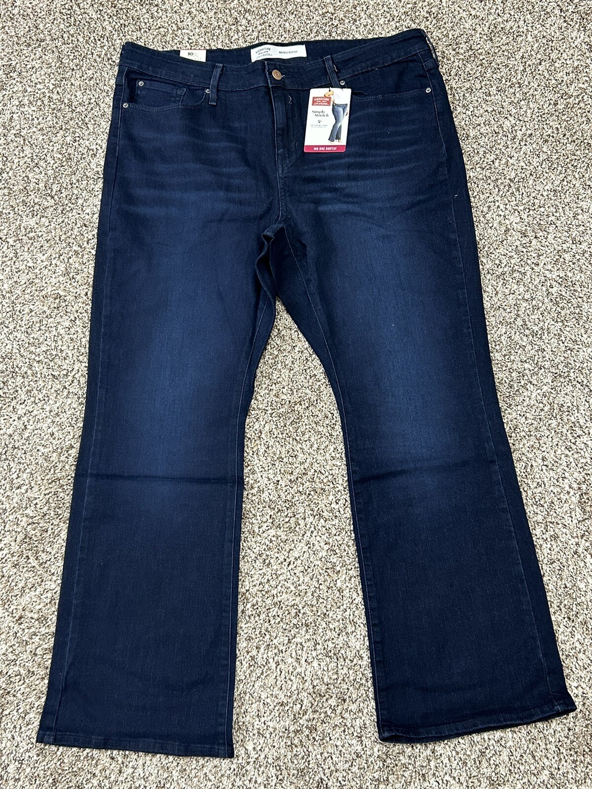 Jean Bootcut Royal Blue Femme - Taille 9 X 30, Taille Mid, Délavé Foncé, Avec Stretch