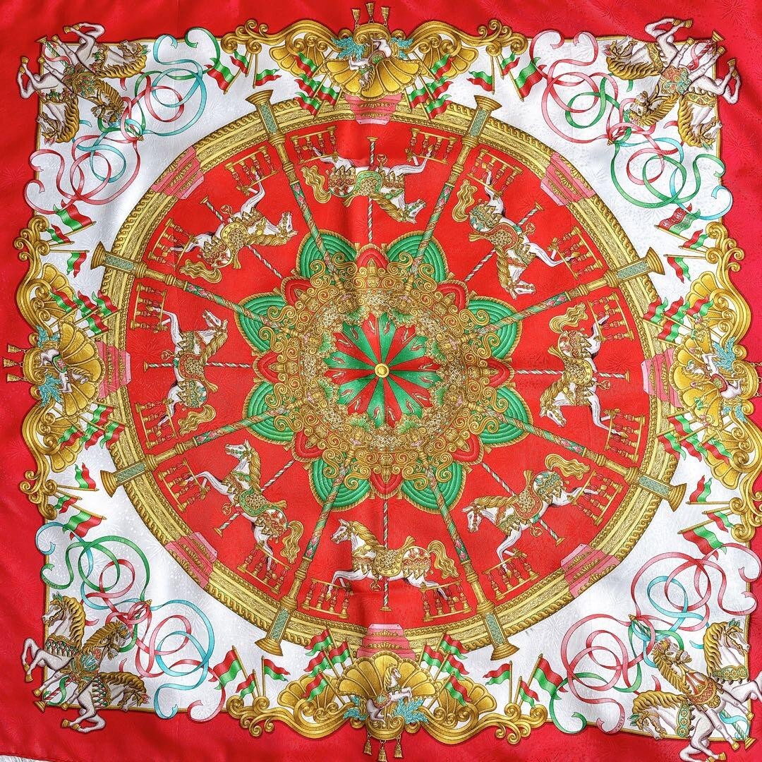 Authentic HERMÈS Carre 90 Luna Park Silk Scarf Amusement Theme Made in France