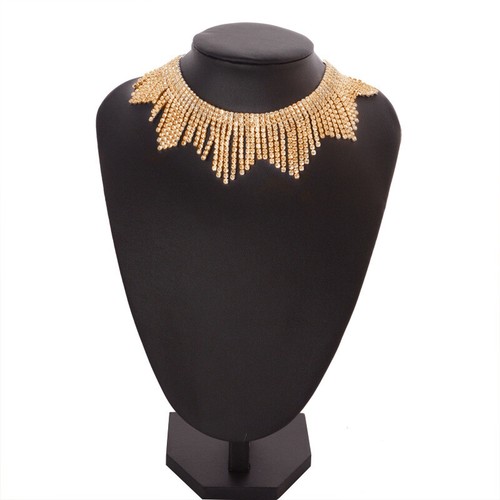Collar de Oro Plata Diamante Borlas Gargantilla Cuello Moda Mujeres Joyería - Imagen 4 de 11