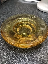 Fire and Light Recycled Art Glass Yellow Amber Wine Bottle Candle Holder Citrus