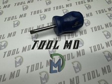 Snap-on Tools New Hard Grip Power Blue Flat Head Stubby Screwdriver Shd1mb