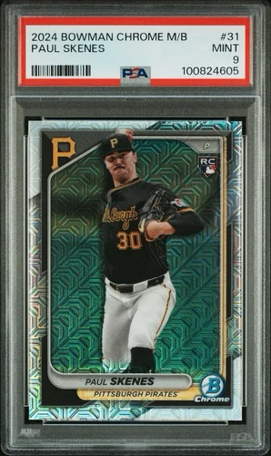 2024 Bowman Chrome Mega Box #31 Paul Skenes Rookie RC PSA 9 Pittsburgh Pirates