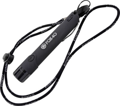 Fox 40 Mini Electronic Whistle w/ LED Light Aimable Sound Pocket Clip Batteries