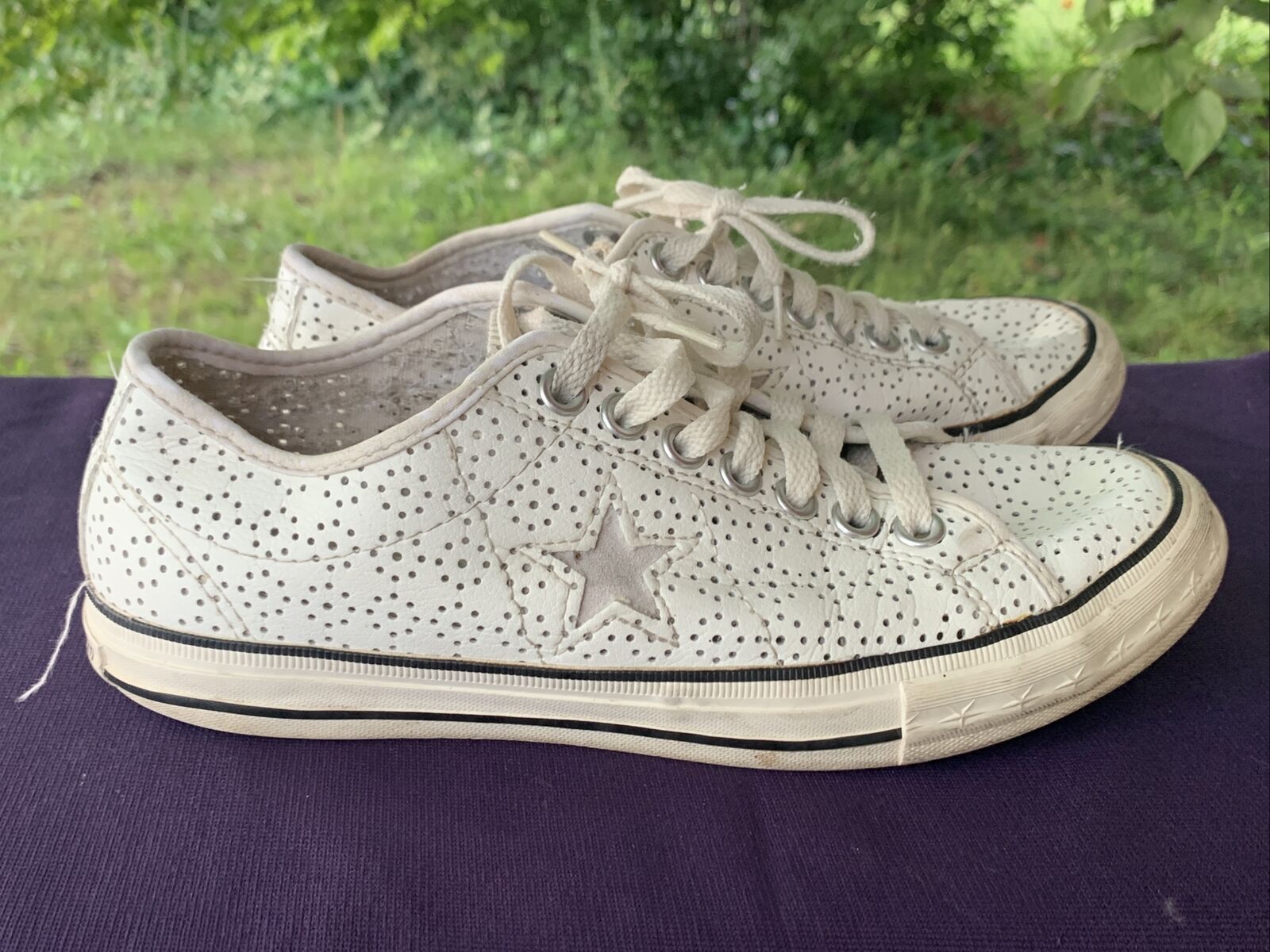 CONVERSE faux Leather Perforated ONE STAR Sneaker… - image 6