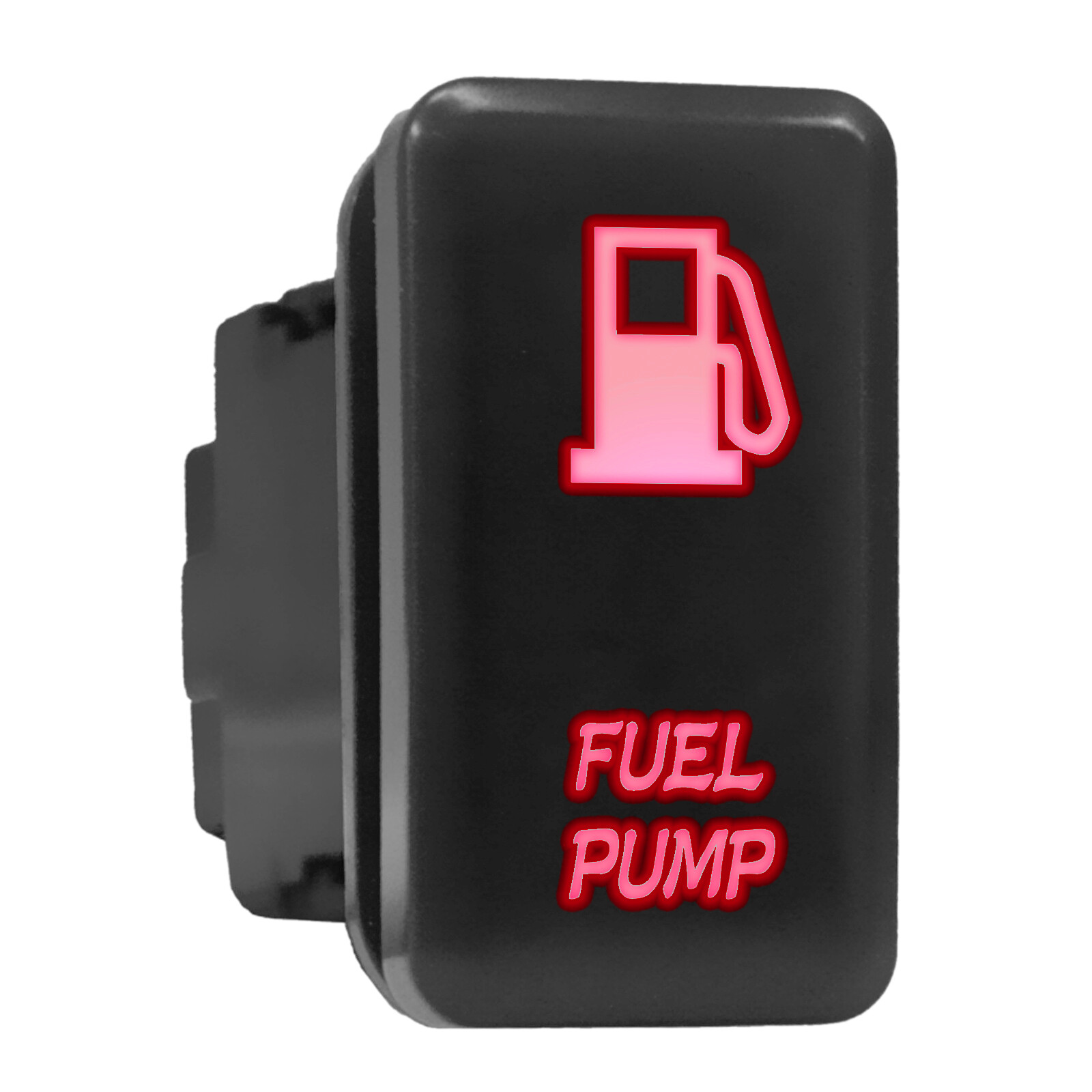 High-Performance Red Backlit Push-In Fuel Pump Switch 1.54
