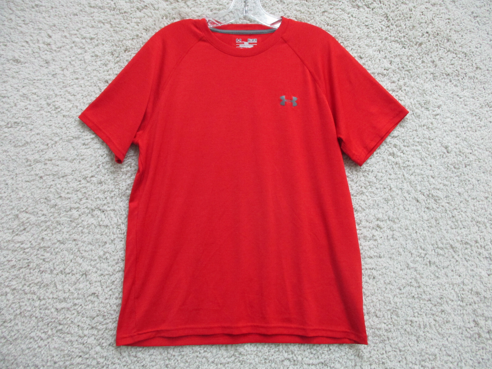 Under Armour Shirt Medium Adult Red Athletic Loose Heatgear Stretch Gym Mens M