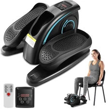 Under Desk Elliptical Pedal Exerciser Seated Elliptical Machines w/Remote Quiet#