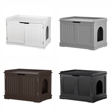 Cat Litter Box Enclosure Hidden Furniture Wooden Cabinet Cat Washroom House