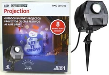 NEW GEMMY Lightshow Projection Outdoor LED Projector 8 Holiday Slides Christmas