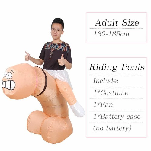 Pene Inflable Vestido Polla Disfraz Juegos con disfraces Conjunto para Fiesta de Gallina Regalo de Halloween - Imagen 4 de 9